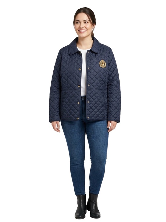Lauren Ralph Lauren Jackets & Blazers - NWT Lauren Ralph Lauren Navy Quilted Jacket Crest Lightweight Coat Women’s 1X